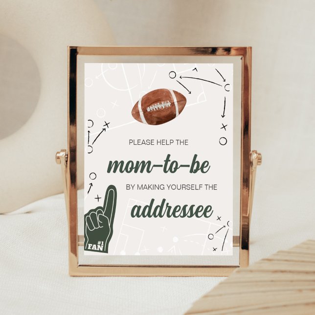 Football Baby Shower Envelope Station Poster (A Little All Star Baby Shower Envelope Station Sign)