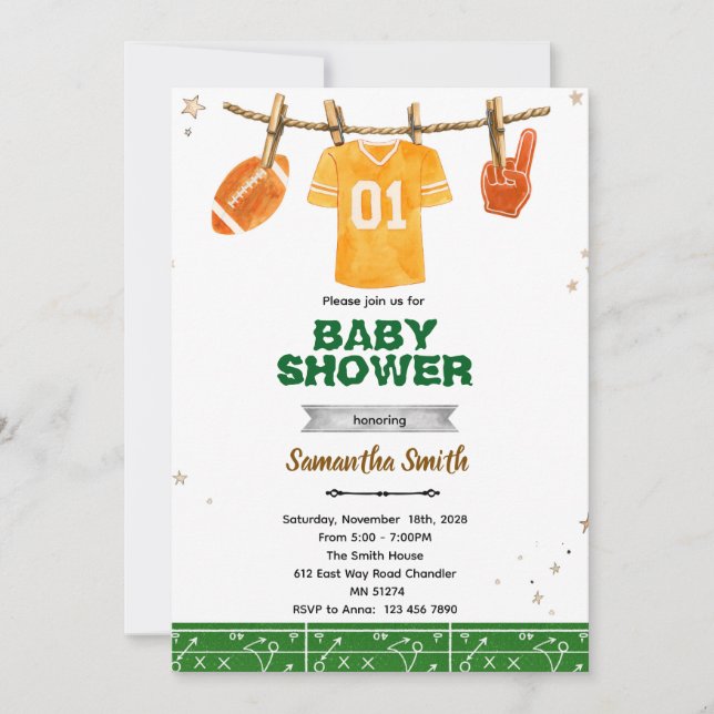 Football baby shower invitation (Devant)