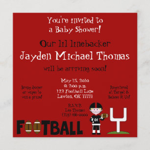 Football Baby Shower!, Unser linebacke... Einladung