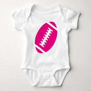 FOOTBALL BABY White   Vorderer Hot Pink Football Strampler