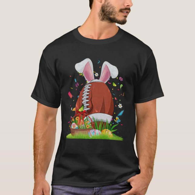 Football Ball With Bunny Ears Easter Day Men Boys  T-Shirt (Vorderseite)