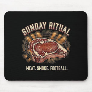 Football BBQ Papa Geschenk Fleisch Rauch Football Mousepad