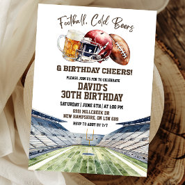Football Beers Birthday Cheers Einladung