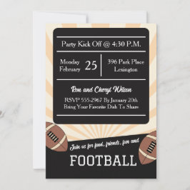 Football Big Game Friends Family Watch Party Einladung