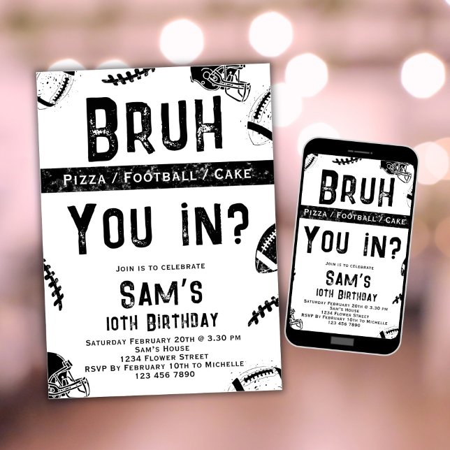 Football Birthday Einladung Boys Bruh Einladung (Von Creator hochgeladen)
