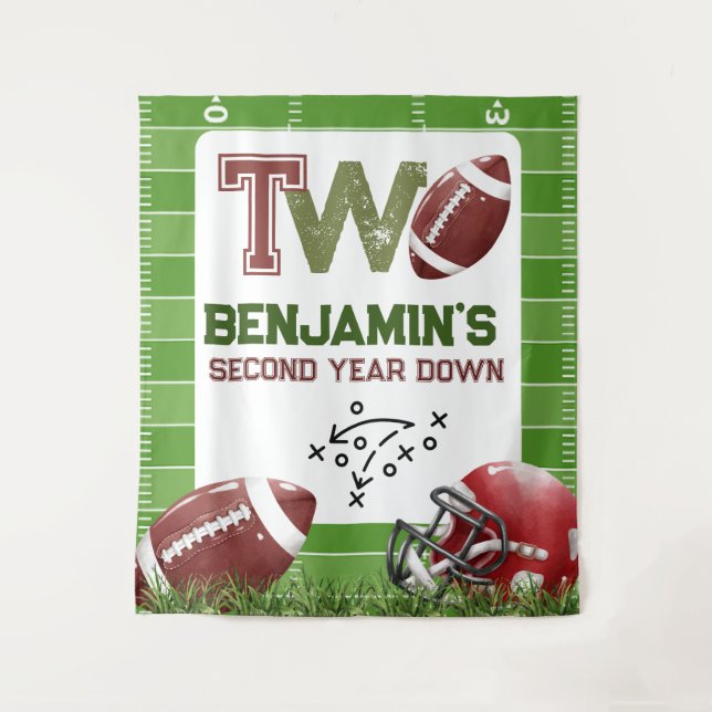 Football Birthday Junge Wandteppich (Vorderseite)