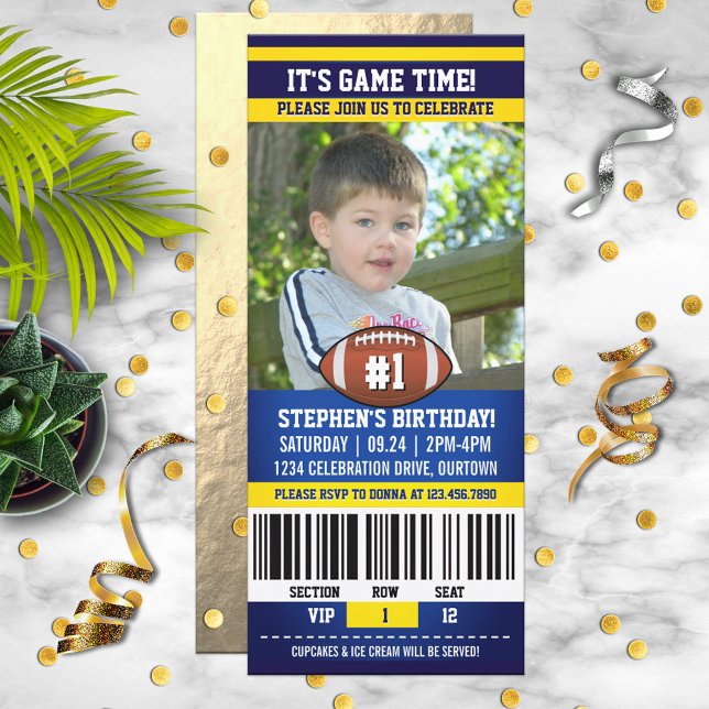 Football Birthday Photo Template Einladung (Von Creator hochgeladen)