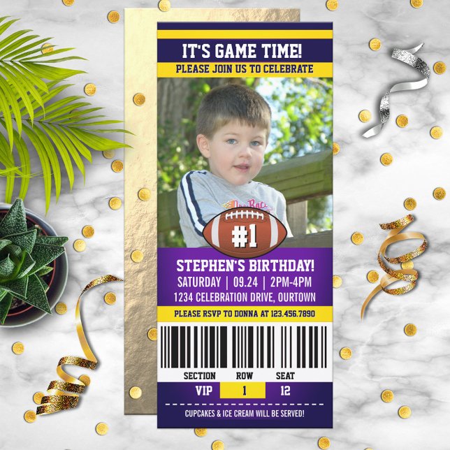 Football Birthday Photo Template Einladung (Von Creator hochgeladen)