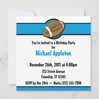 Football Blue Birthday Einladungen