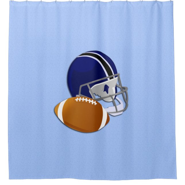 Football Blue Duschvorhang (Vorderseite)