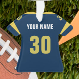 Football Blue & Gold Jersey Ornament