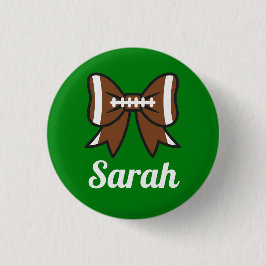 Football Bow Cheerleader Button