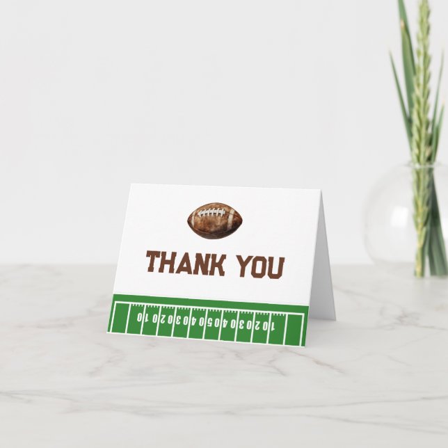 Football Boy Baby Dusche Danke Karte (Vorderseite)