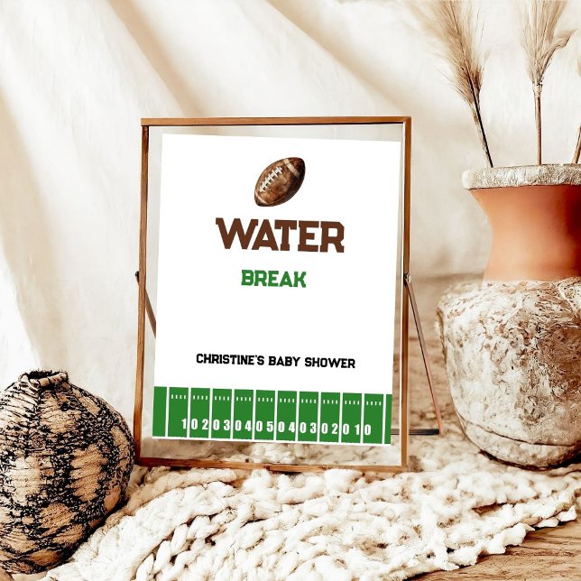 Football Boy Baby Dusche Wasser Break Schild (Von Creator hochgeladen)