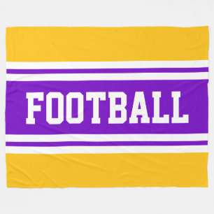 FOOTBALL Bright Lila Gelbe Streifen Fleecedecke