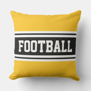 FOOTBALL Bright Yellow Schwarz-weiß Racing Streife Kissen