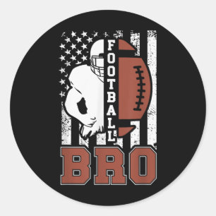 Football-Bruder Us Flag Football Bruder eines Foot Runder Aufkleber