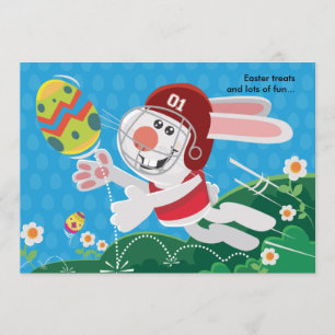 Football Bunny de Pâques Invitation d'anniversaire