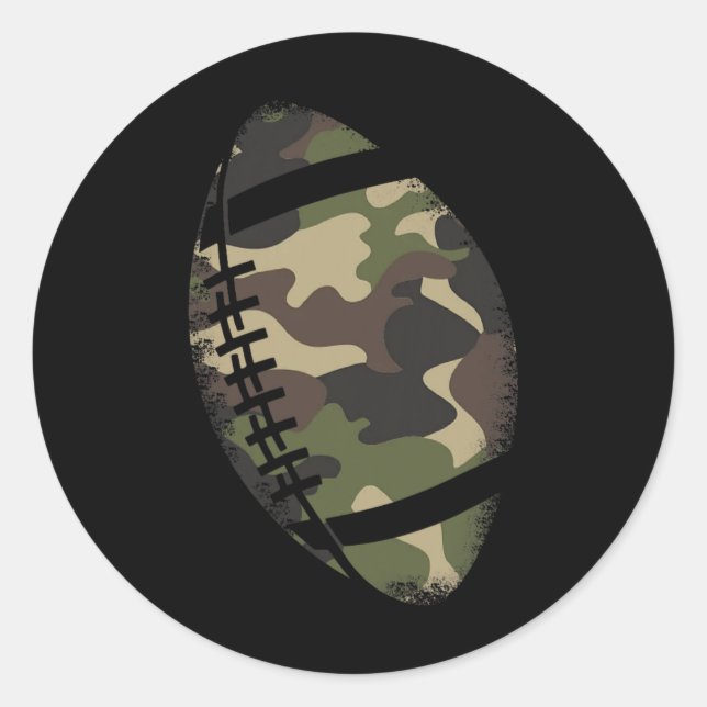Football Camouflage Geschenke Uni Team Coach Camou Runder Aufkleber (Vorderseite)