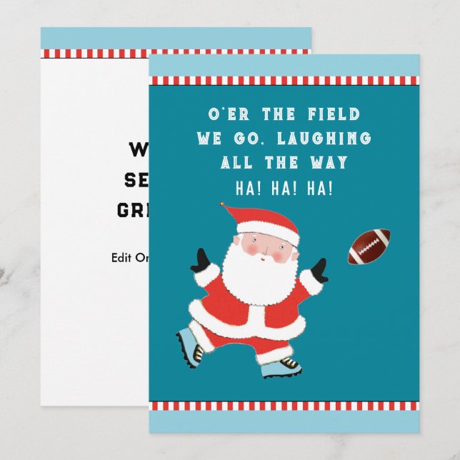 Football Cartes de fin de année de Noël (Devant / Derrière)