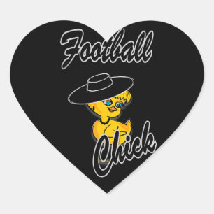 Football Chick #4 Herz-Aufkleber