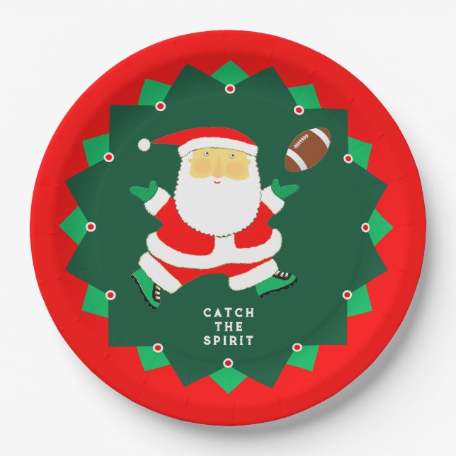 Football Christmas Holiday Party Pappteller (Vorderseite)