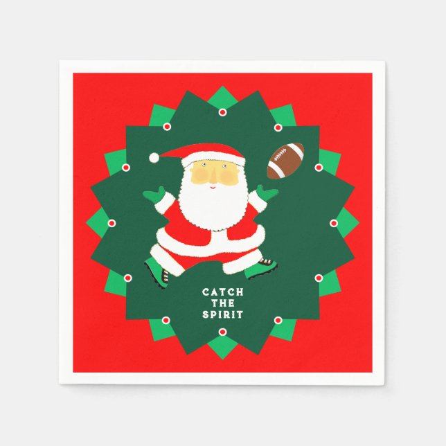 Football Christmas Holiday Party Serviette (Vorderseite)