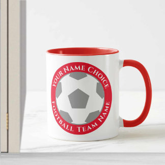 Football Club Design in Red Tasse