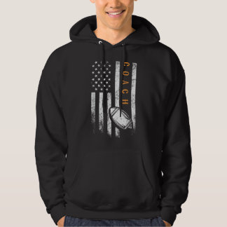 Football Coach American Flag Football Trainer Coac Hoodie