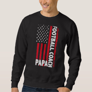 Football Coach Papa American Flag Vatertag Sweatshirt