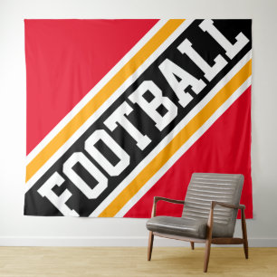 FOOTBALL Coole, fett helle, schwarze Streifen Wandteppich