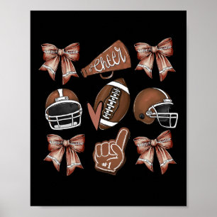 Football Coquette Bow Mama Game Day Poster