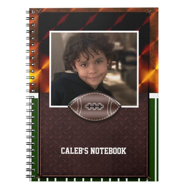 Football Custom Foto Personalisiert Boys Notebook Notizblock (Vorderseite)