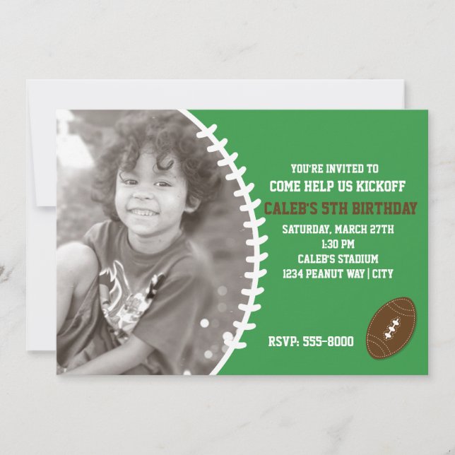 Football Cute Anniversaire Fête PHOTO Invitation (Devant)