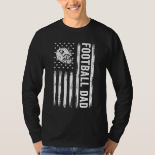 Football Dad American Flag Proud Dad of Ballers Fa T-Shirt