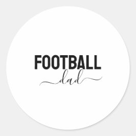 Football dad modern script runder aufkleber