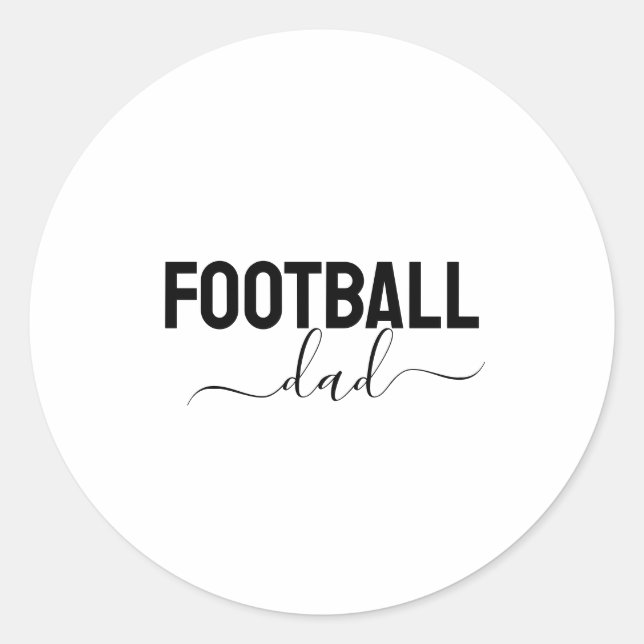 Football dad modern script runder aufkleber (Vorderseite)