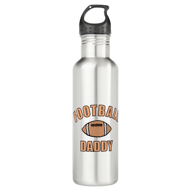 Football Daddy Zeichne und Text Edelstahlflasche (Vorderseite)