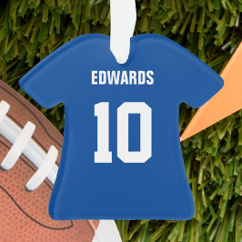 Football Dark Blue & White Jersey Ornament