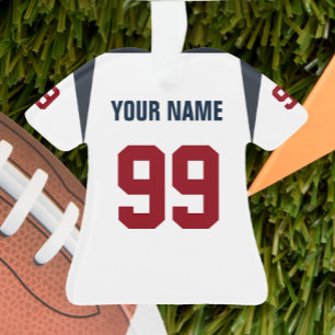 Football Deep Blue, Red & White Jersey Orament