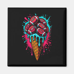 Football-Drip-Eiscreme tropfende Jungen Waffelhörn Magnet