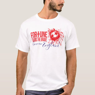 Football England tapfere Rot-Sport-Slogan T - Shir T-Shirt