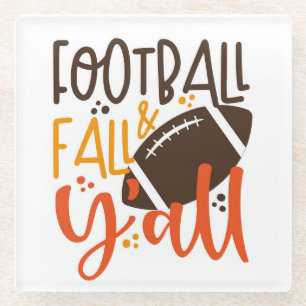 Football Fall & Y'all Glasuntersetzer