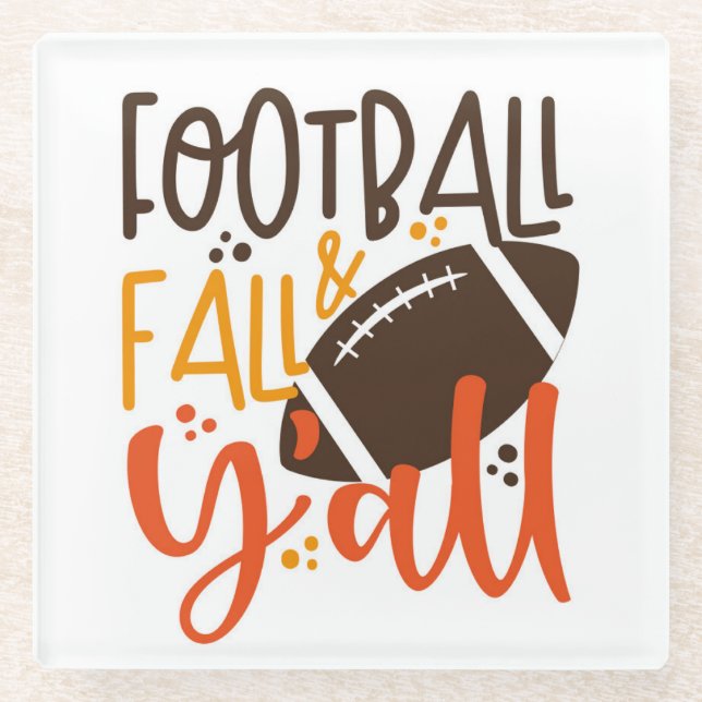Football Fall & Y'all Glasuntersetzer (Vorderseite)