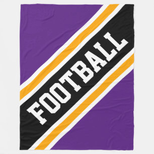 FOOTBALL Fett diagonal Lila Streifen Fleecedecke