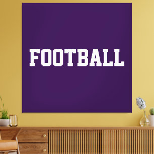 FOOTBALL Fette Sportliche Weiße Schrift Auf Fett L Leinwanddruck