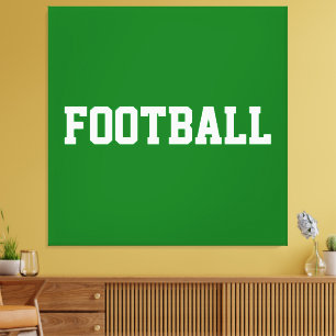 FOOTBALL Fette Sportliche Weiße Schrift Auf Hellig Leinwanddruck