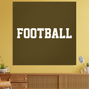 FOOTBALL Fette Sportliche Weiße Schrift Auf Sportl Leinwanddruck