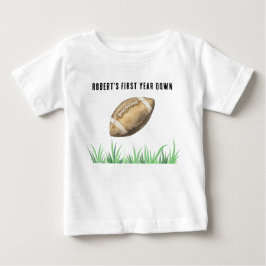 Football First Year Down Birthday Party Baby T-shirt