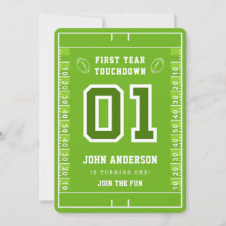 Football First Year Touchdown 1st Birthday Party Einladung